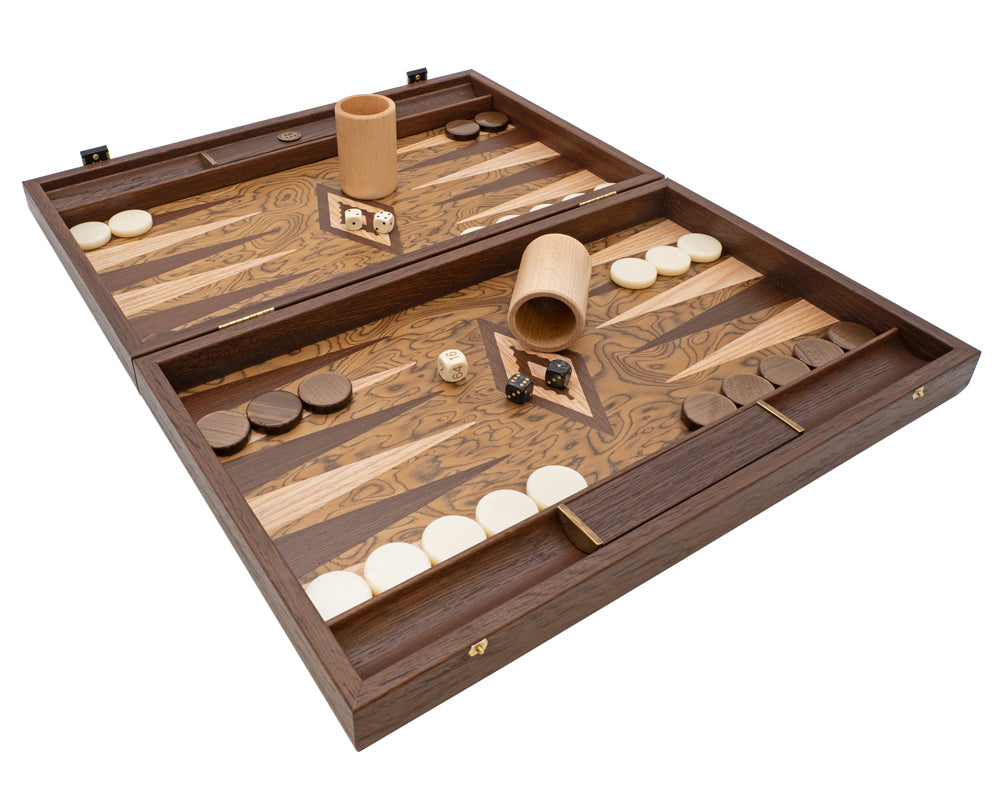 Set Backgammon Manopoulos Wenge E Rovere 48 Cm – Gioco Da Tavolo In Legno - Foto 3