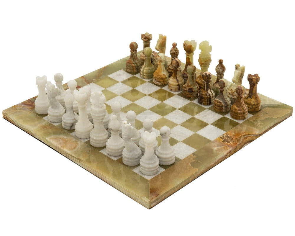 The Alghero Onyx and Marble Chess Set