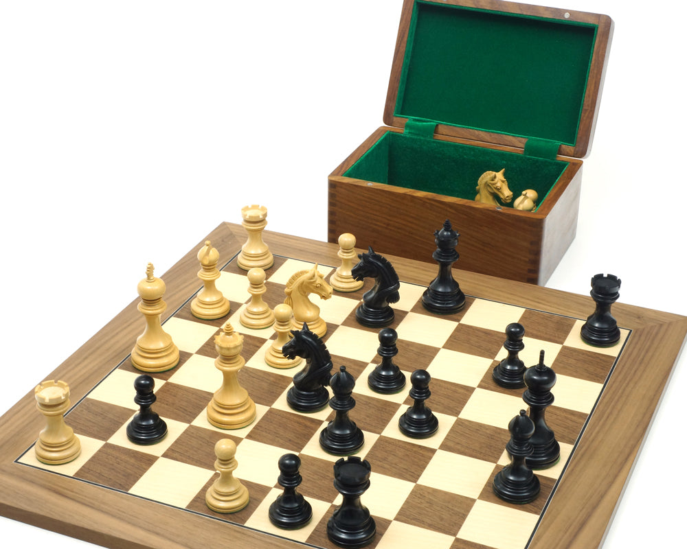 The Garvi Ebony and Walnut Luxury Chess Set