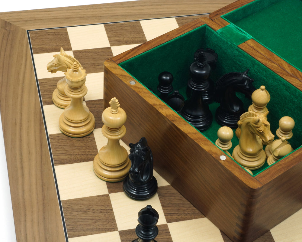The Garvi Ebony and Walnut Luxury Chess Set