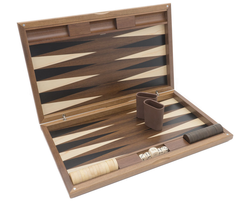 Dal Negro London Walnut and Tulipwood Backgammon