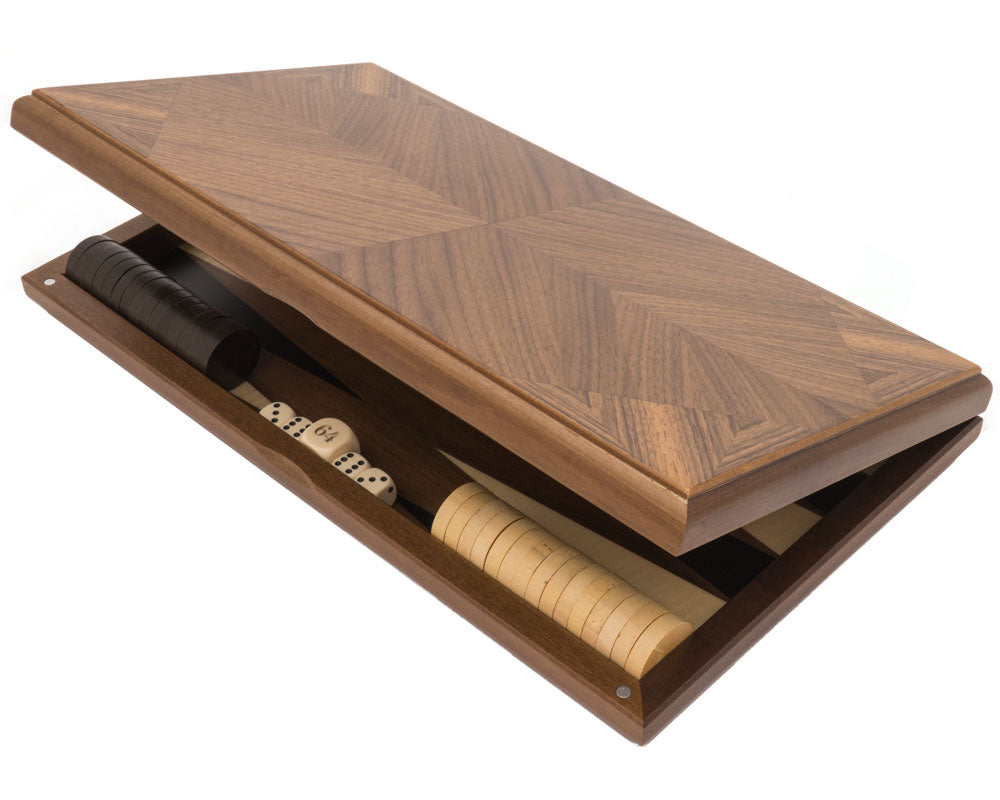 The Dal Negro Walnut Deluxe Backgammon Set