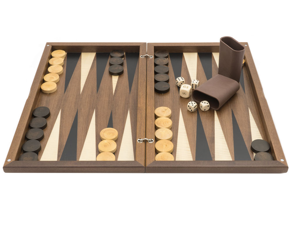 The Dal Negro Walnut Deluxe Backgammon Set