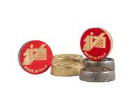 Luxury Zinc Draught Stones by Italfama in gold and silver with "Made in Italy" logo