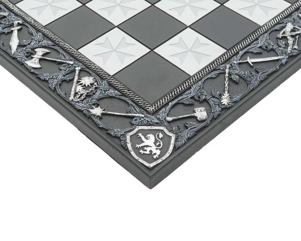 45cm Hand Painted Templar Solid Resin Chessboard