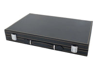 Italfama Folding Leatherette Backgammon Set in Black and Beige