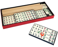 Dal Negro Deluxe Mah Jong Set - US Version, includes wooden tile racks, robust and heavy playing tiles, made in Italy for high quality gaming.
