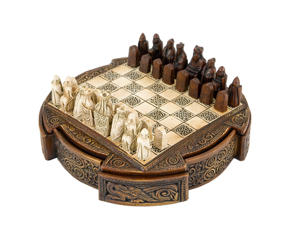 Isle Of Lewis Compact Celtic Chess Set 22.9cm