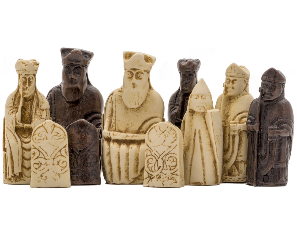 Isle Of Lewis Compact Celtic Chess Set 9 Inches in Ivory