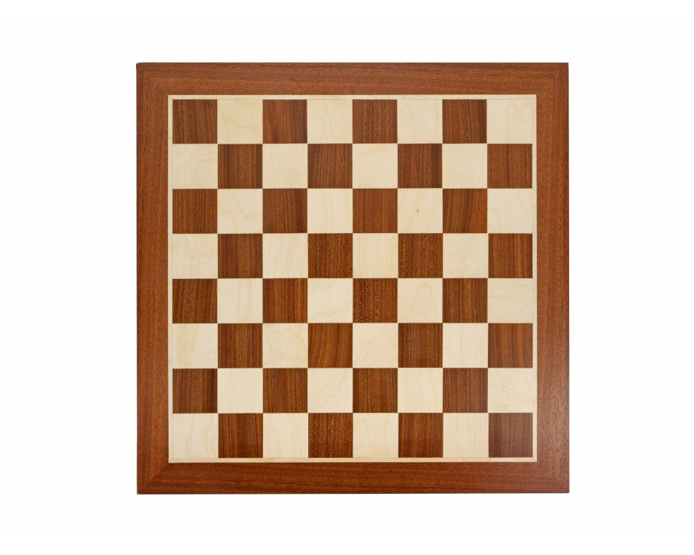 19 Inch Inlaid Mahogany Chess Board with Maple Squares