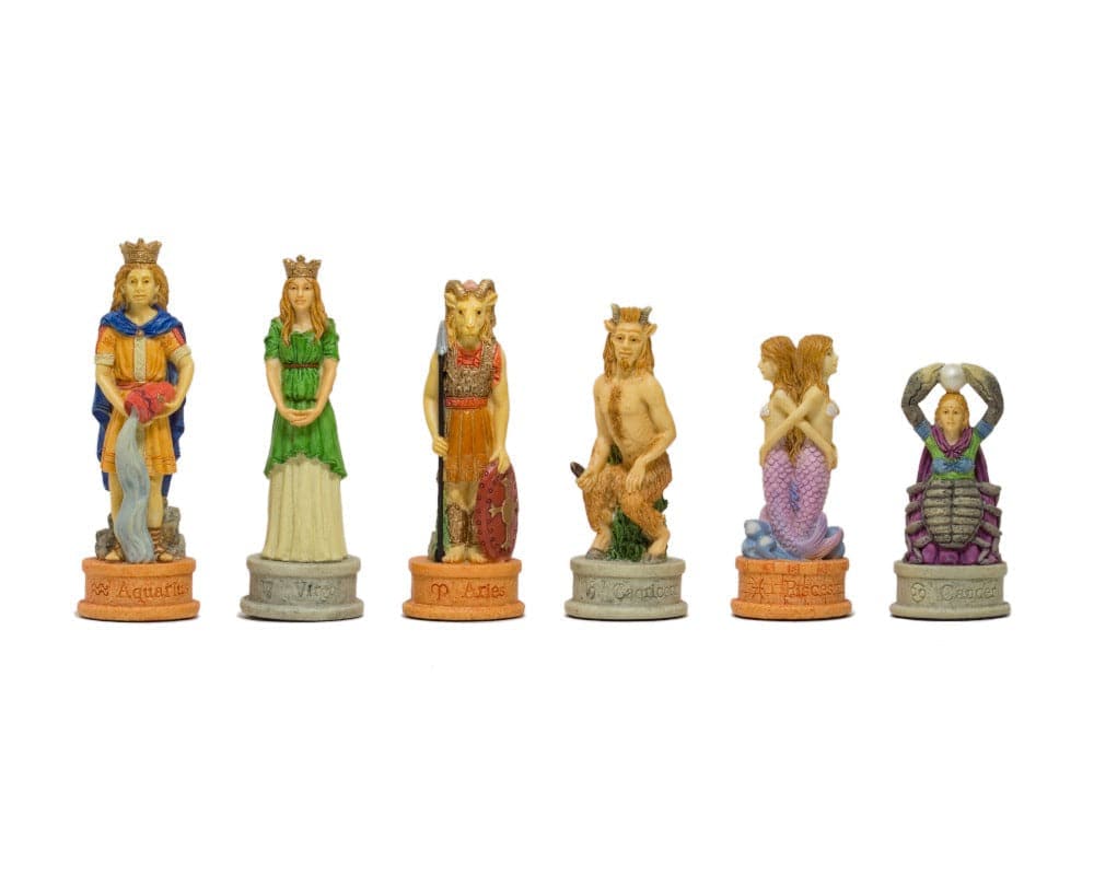 Zodiac Hand Painted Themed Chess Pieces
