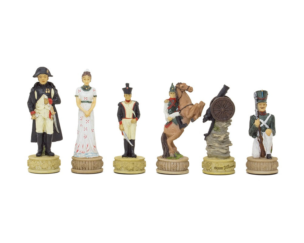 The Napoleon Vs Russians Hand Painted Themed Chess Pieces by Italfama