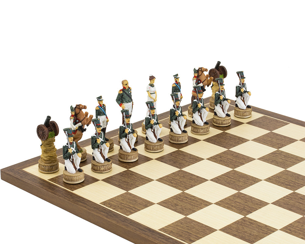 The Napoleon Vs Russians Hand Painted Themed Chess Pieces by Italfama