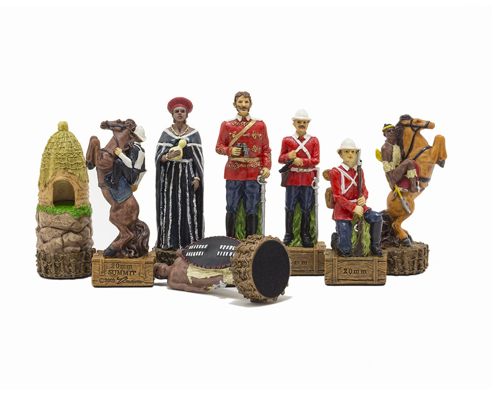 The British Vs Zulus Hand Painted Themed Chess Pieces by Italafama