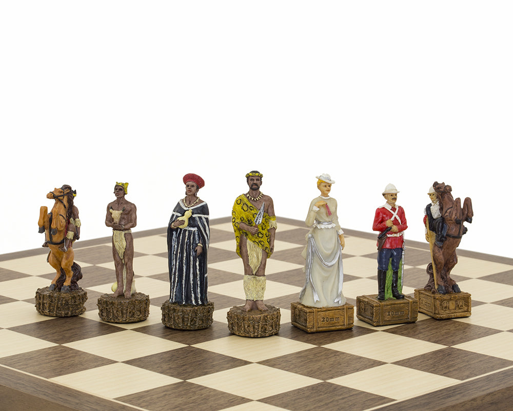 The British Vs Zulus Hand Painted Themed Chess Pieces by Italafama