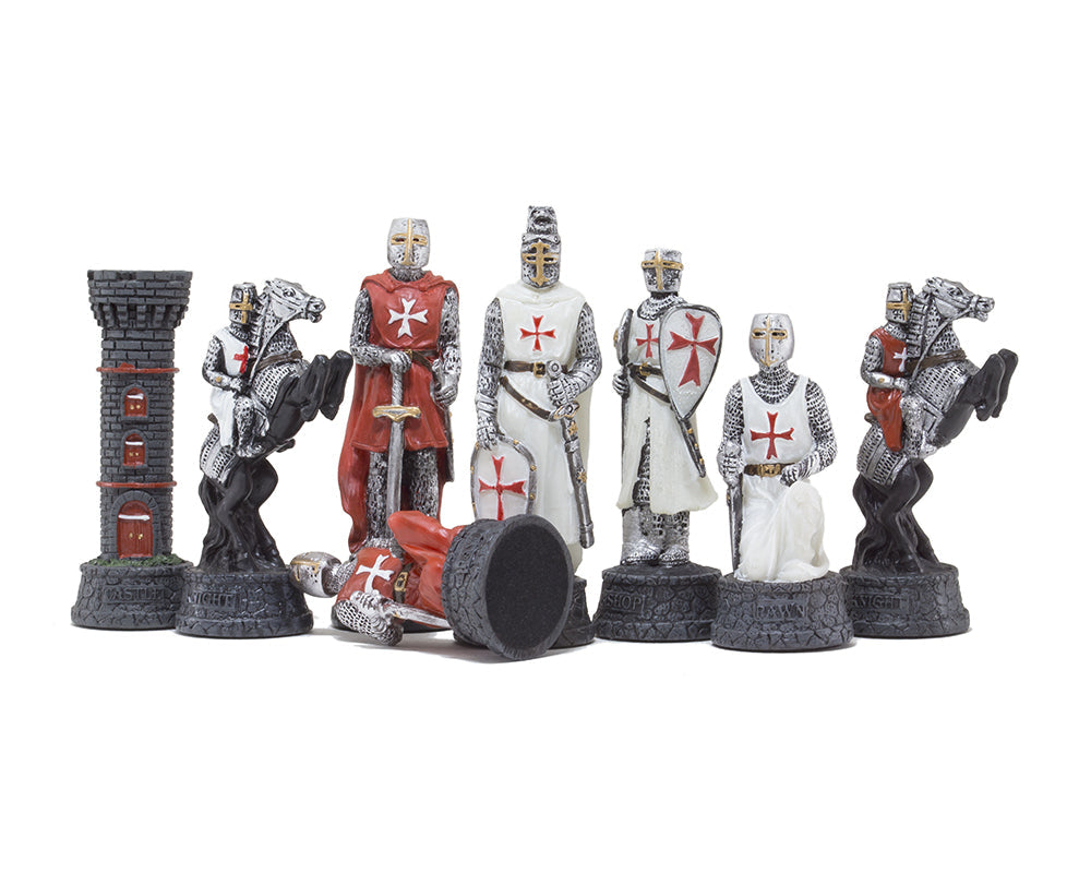 The Crusader Hand Painted themed chess pieces by Italfama
