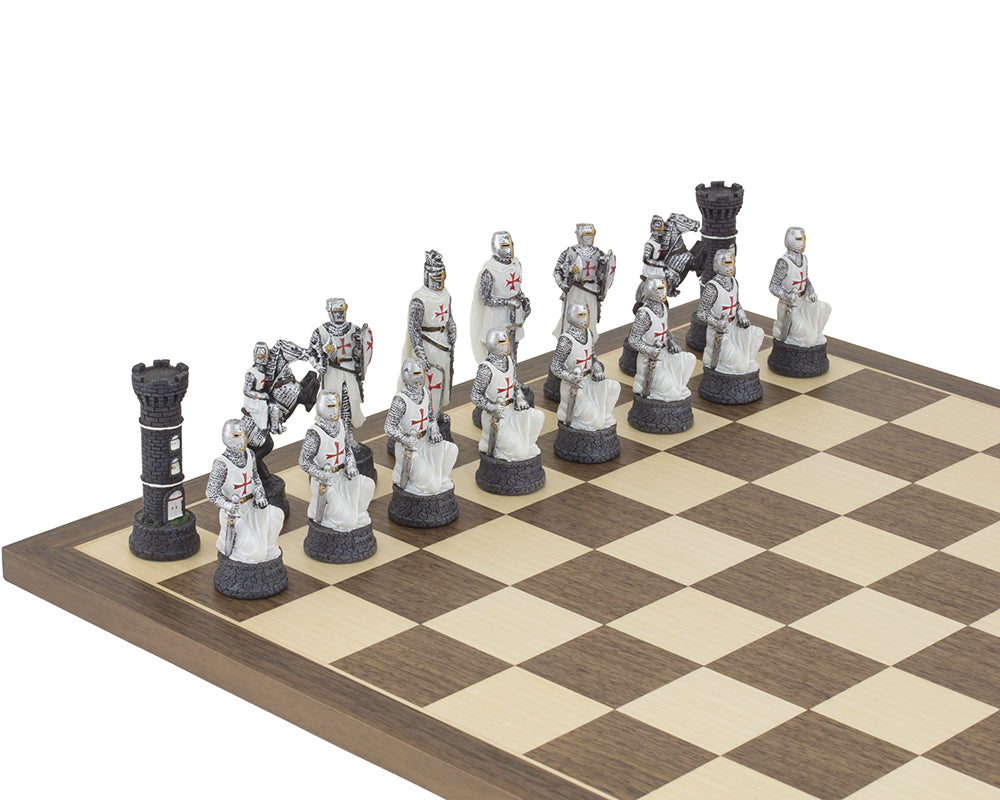 The Crusader Hand Painted themed chess pieces by Italfama