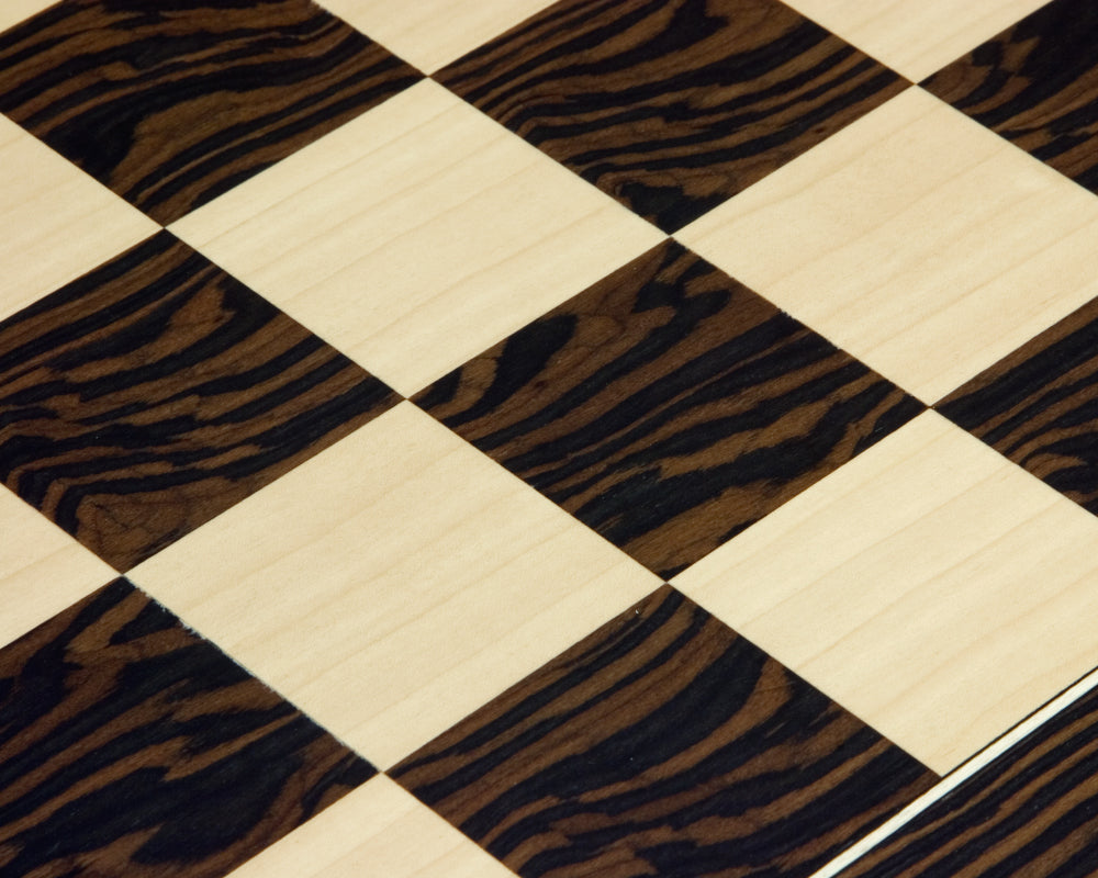 21.7 Inch Tiger Ebony and Maple Deluxe Chess Board