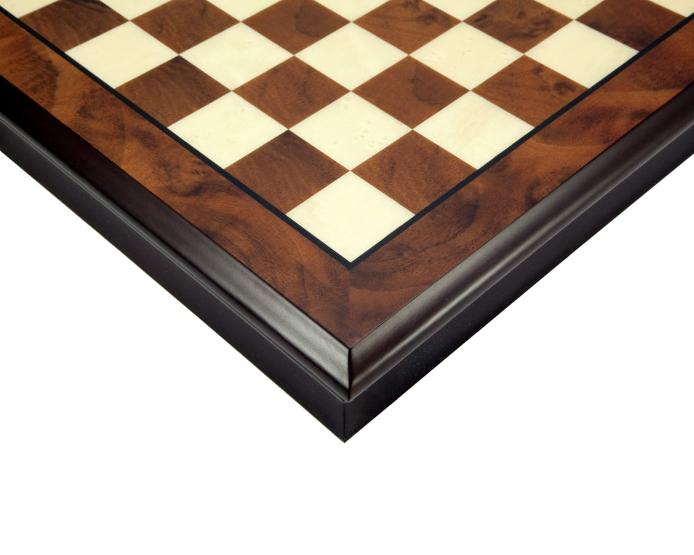 17 Inch Walnut and Maple Chess Cabinet with Removable Lid