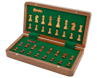 Deluxe Hardwood Folding Travel 25cm Magnetic Chess Set