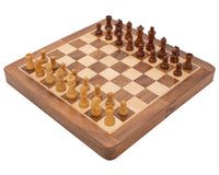 Deluxe Hardwood Folding Travel 25cm Magnetic Chess Set