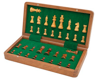 Deluxe Hardwood Folding Travel 30cm Magnetic Chess Set