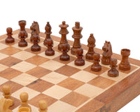 Deluxe Hardwood Folding Travel 30cm Magnetic Chess Set