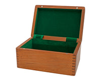 Polished Solid Babul Wood Chess Piece Case with Hinged Lid
