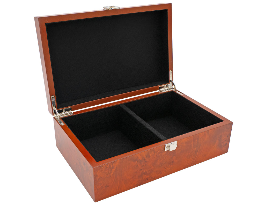 Root Wood Burl Piece Case Hinged Lid Small