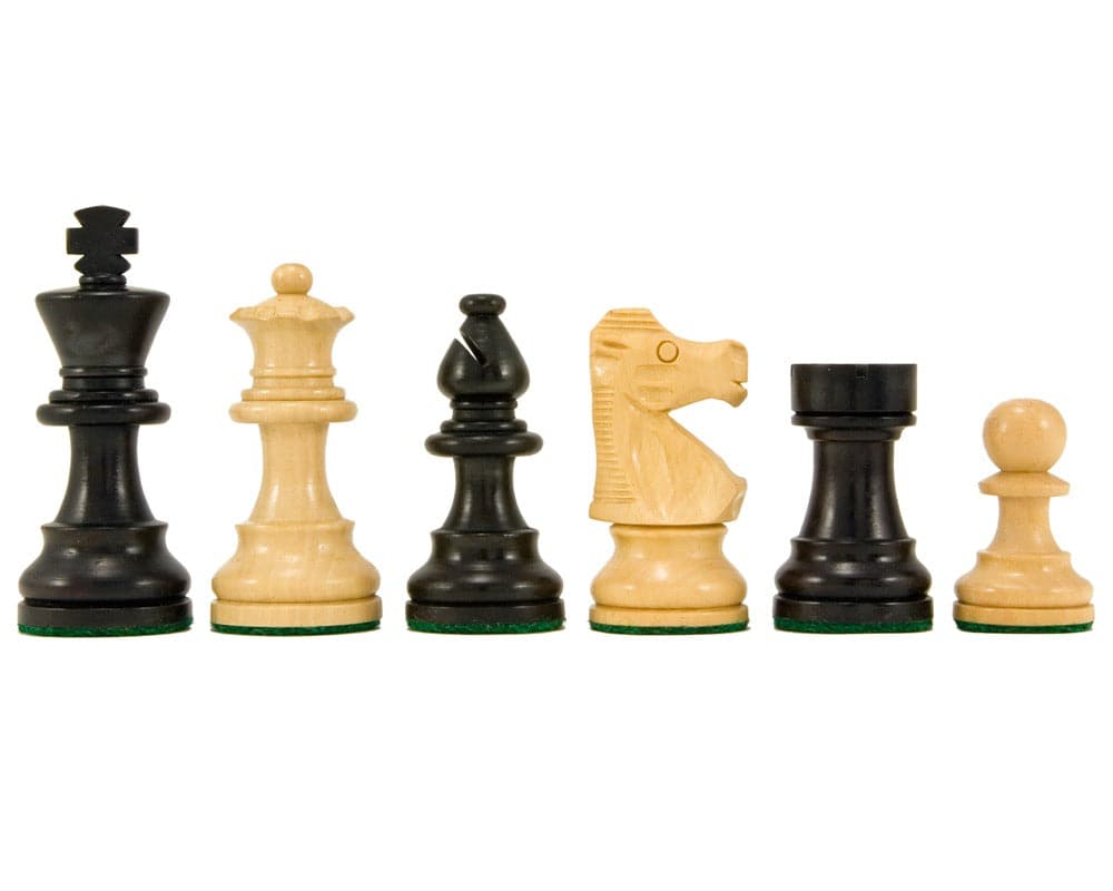 French Knight Series Ebonised Staunton Pieces 8.3cm