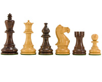 Atlantic Series Rosewood Staunton Chess Pieces 3.75 Inches, Hand Polished, Weighted, Felted, Solid Rosewood and Boxwood, Perfect for 20 inch Board
