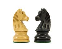 Down Head Knight Ebonised Staunton Chess Pieces - 8.3cm
