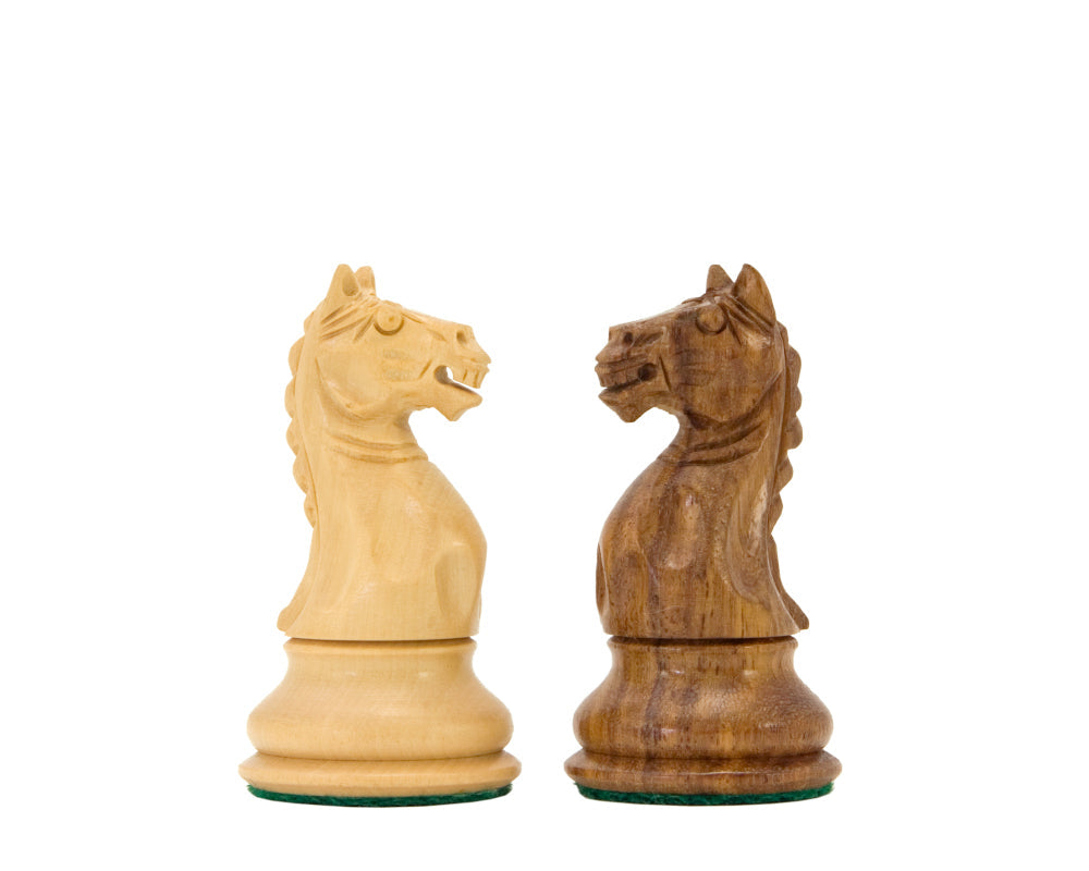 Oxford Series Acacia and Boxwood Chess Pieces 3.5 Inches