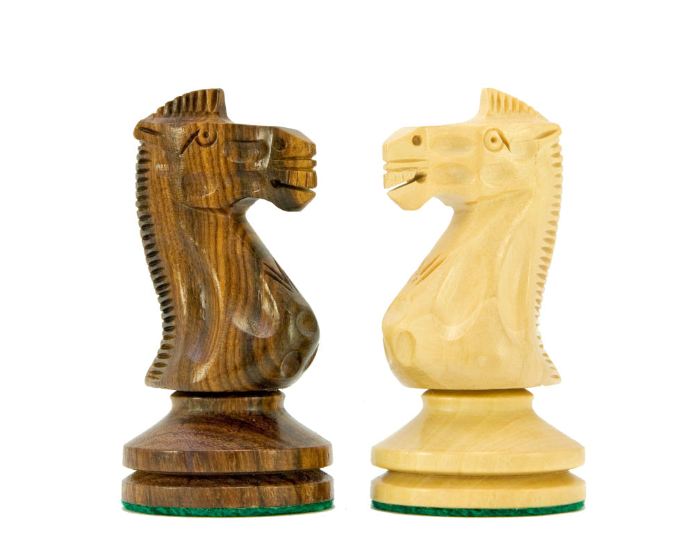 Blackmore Series Sheesham and Boxwood Chess Pieces 4 inches