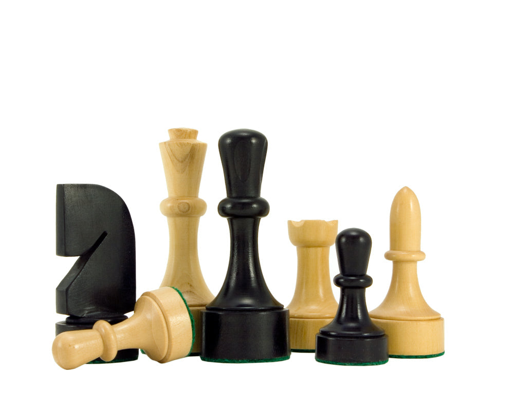 Contemporary Series Ebonised Chess Pieces 3.75 Inches