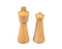 Art Deco Ebonised Boxwood Chess Pieces - 8.9cm