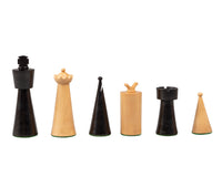 Art Deco Ebonised Boxwood Chess Pieces - 8.9cm