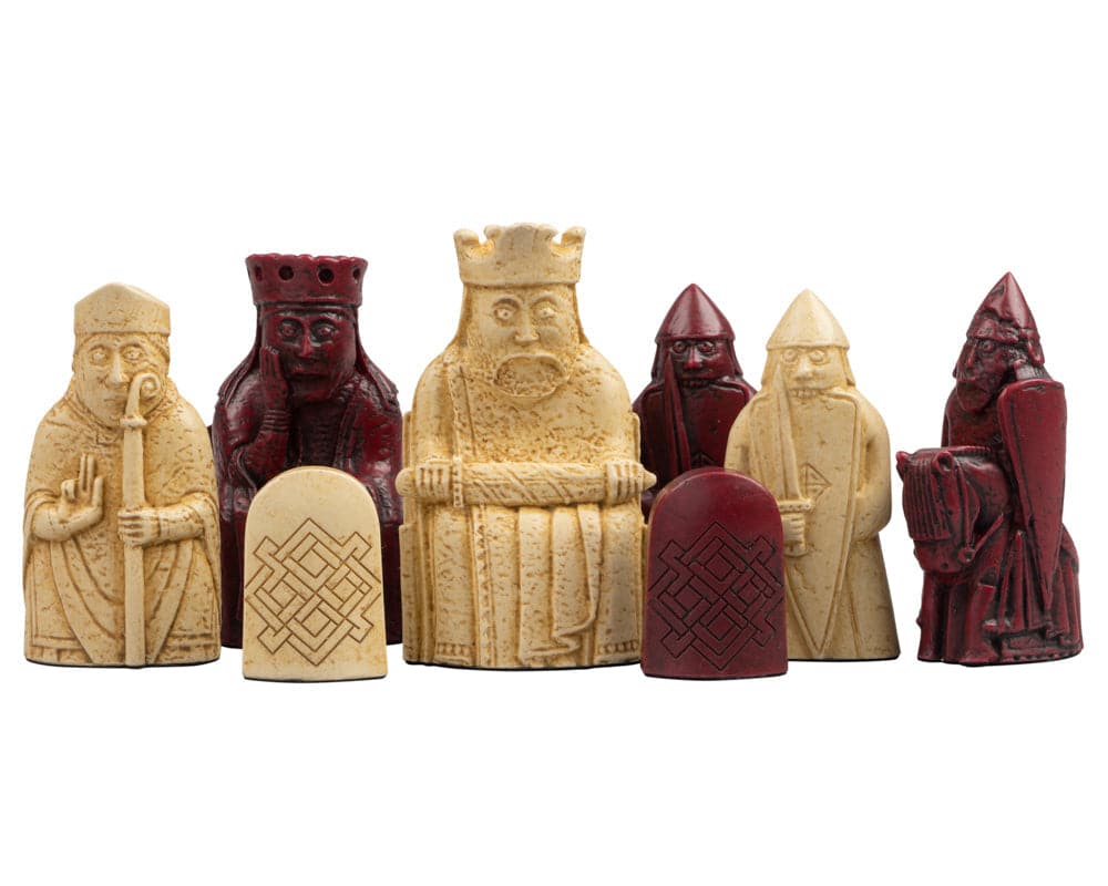 Isle of Lewis 8 cm Red Chessmen Set