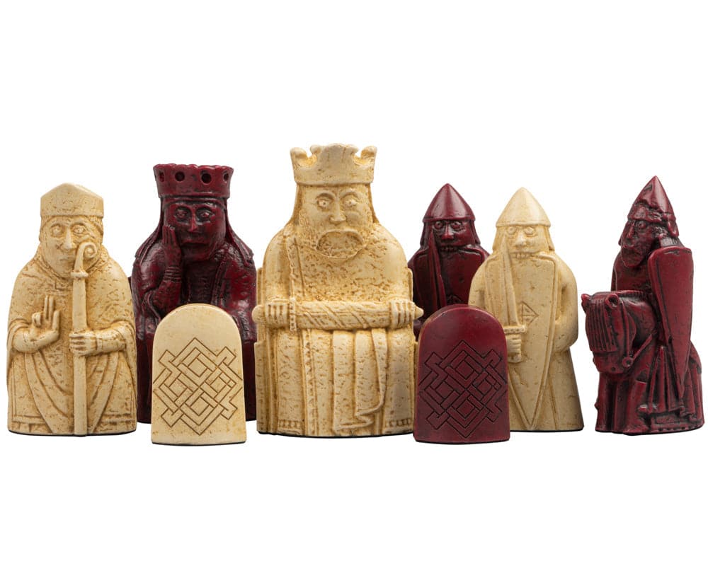 Isle of Lewis 8 cm Red Chessmen Set