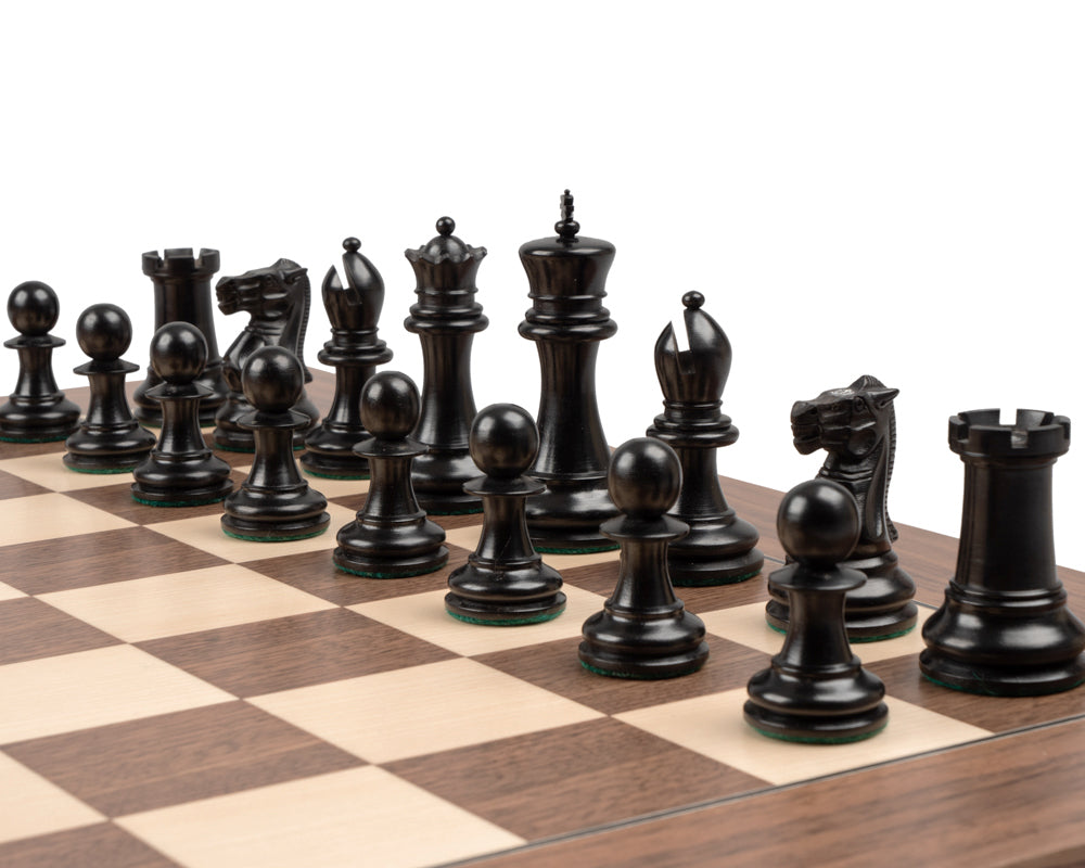 Reproduction Staunton Ebony Chessmen 1890 Model 9cm