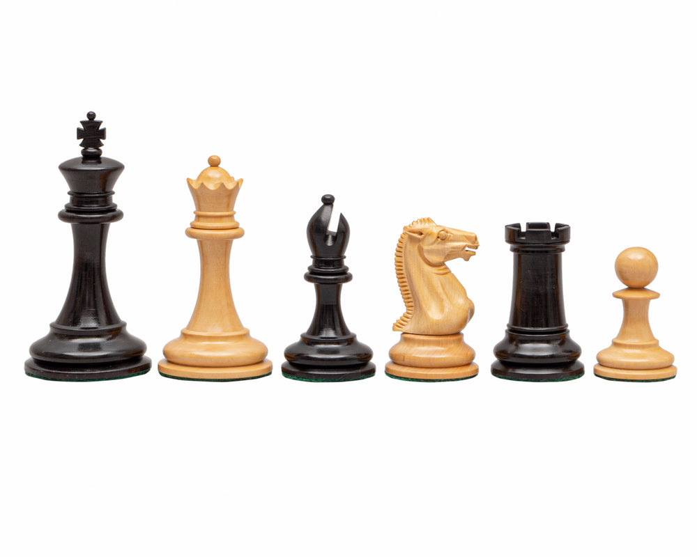 The Rochester Ebony Chess Pieces - 10.2cm