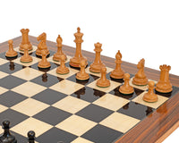 Leuchar Reproduction Ebony & Antiqued Boxwood Luxury Chess Pieces - 8.3cm