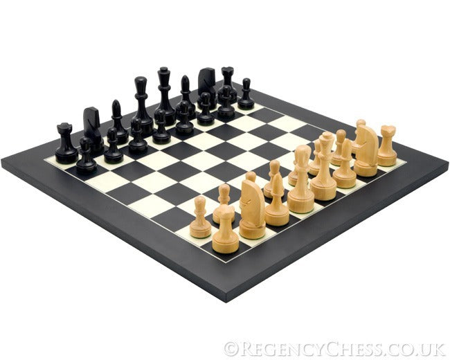 Contemporary Matt Black Chess Set