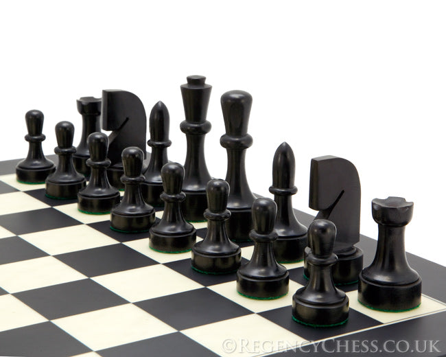 Contemporary Matt Black Chess Set