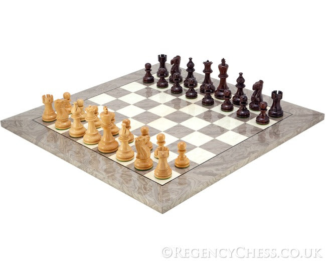 Atlantic Rosewood and Ash Burl Chess Set