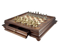 Finnesburg Brass and Briarwood Traditional Chess Set