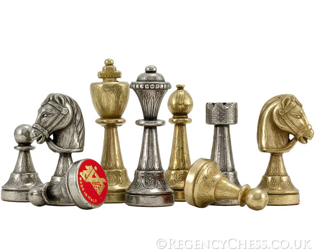 Finnesburg Brass and Briarwood Traditional Chess Set