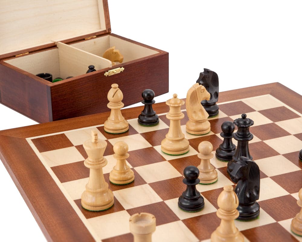 Down Head Black Championship Chess Set (Hover Image)