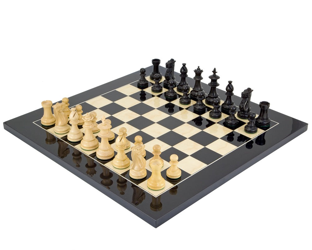 Black Flower Chess Set