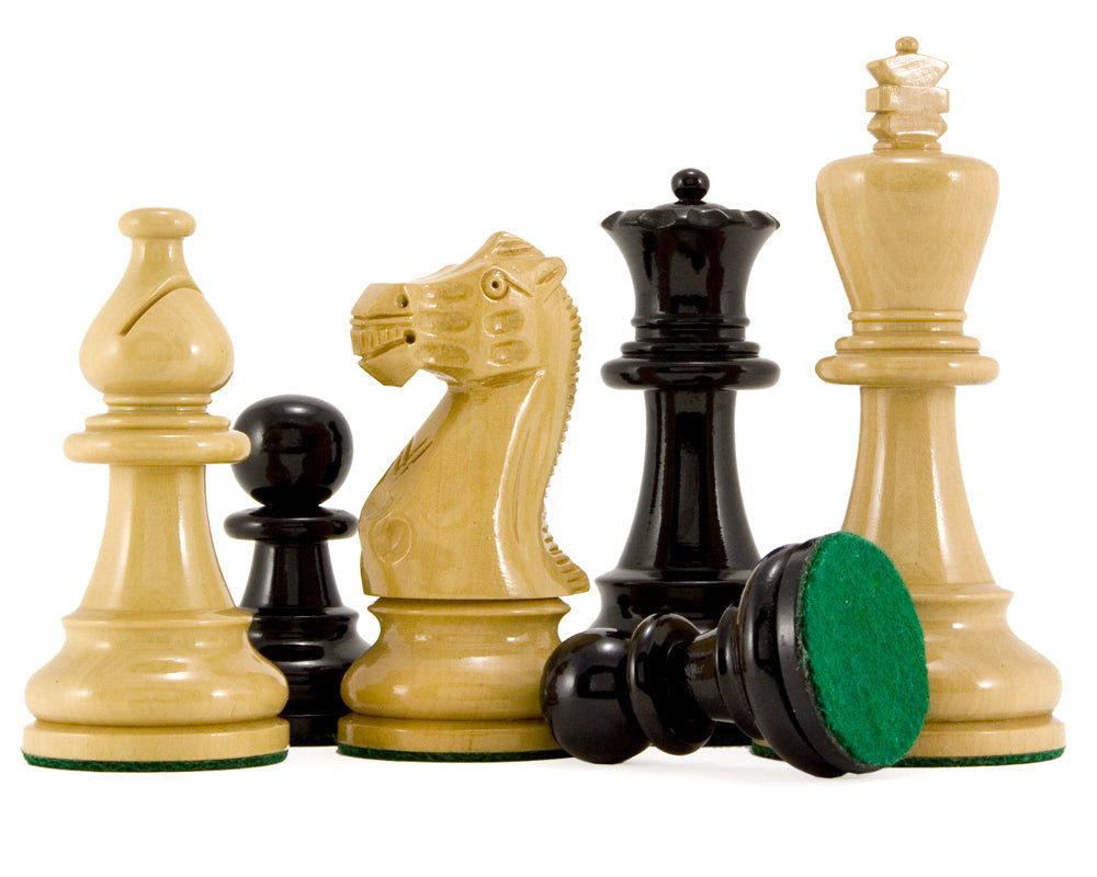 Atlantic Gloss Black and Natural Chess Set